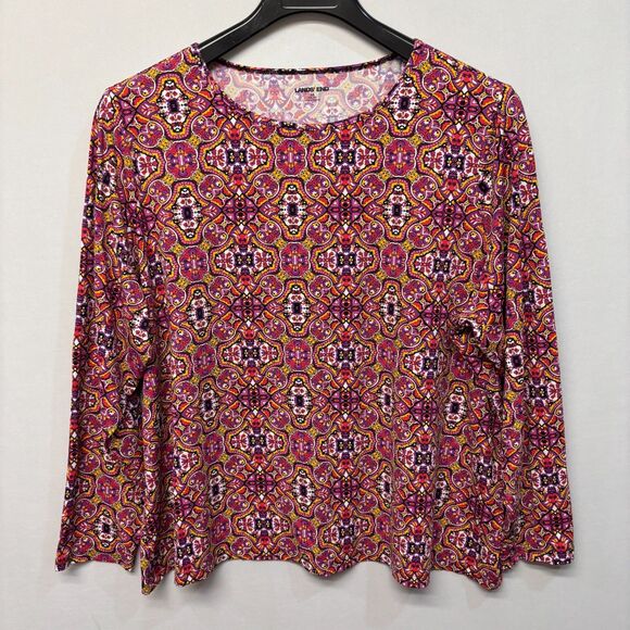 Lands' End Women Long Sleeve Rash-Guard Swim Shirt Top 2X Floral Nylon C025 -15 - Picture 1 of 16